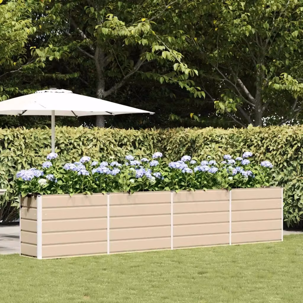 Fioriera a cassetta in acciaio zincato beige L: 385 cm, P: 50 cm, H: 75 cm – 2