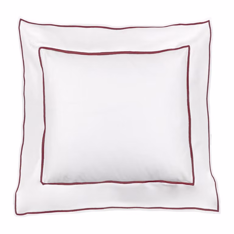 ISOLA Coppia federe - Taglia: 65x65,Colore: ISOLA - BIANCO + BURGUNDY