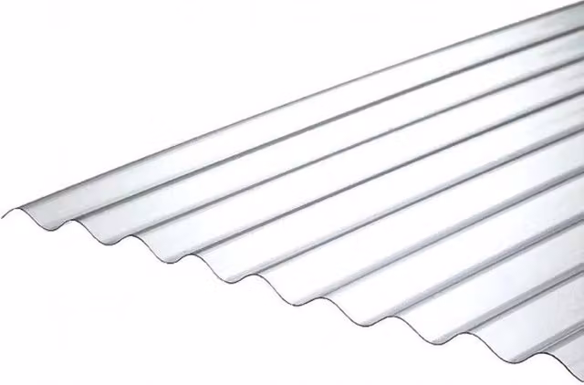 Set di 5 lastre di policarbonato corrugato EZOOZA modello ONDA 76/18, colore trasparente, con protezione UV, L: 126,5 cm x P: 200 cm