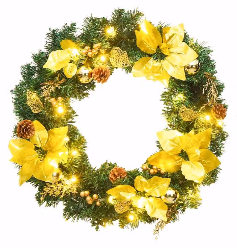 vidaXL Ghirlanda di Natale con luci LED verde 60 cm PVC