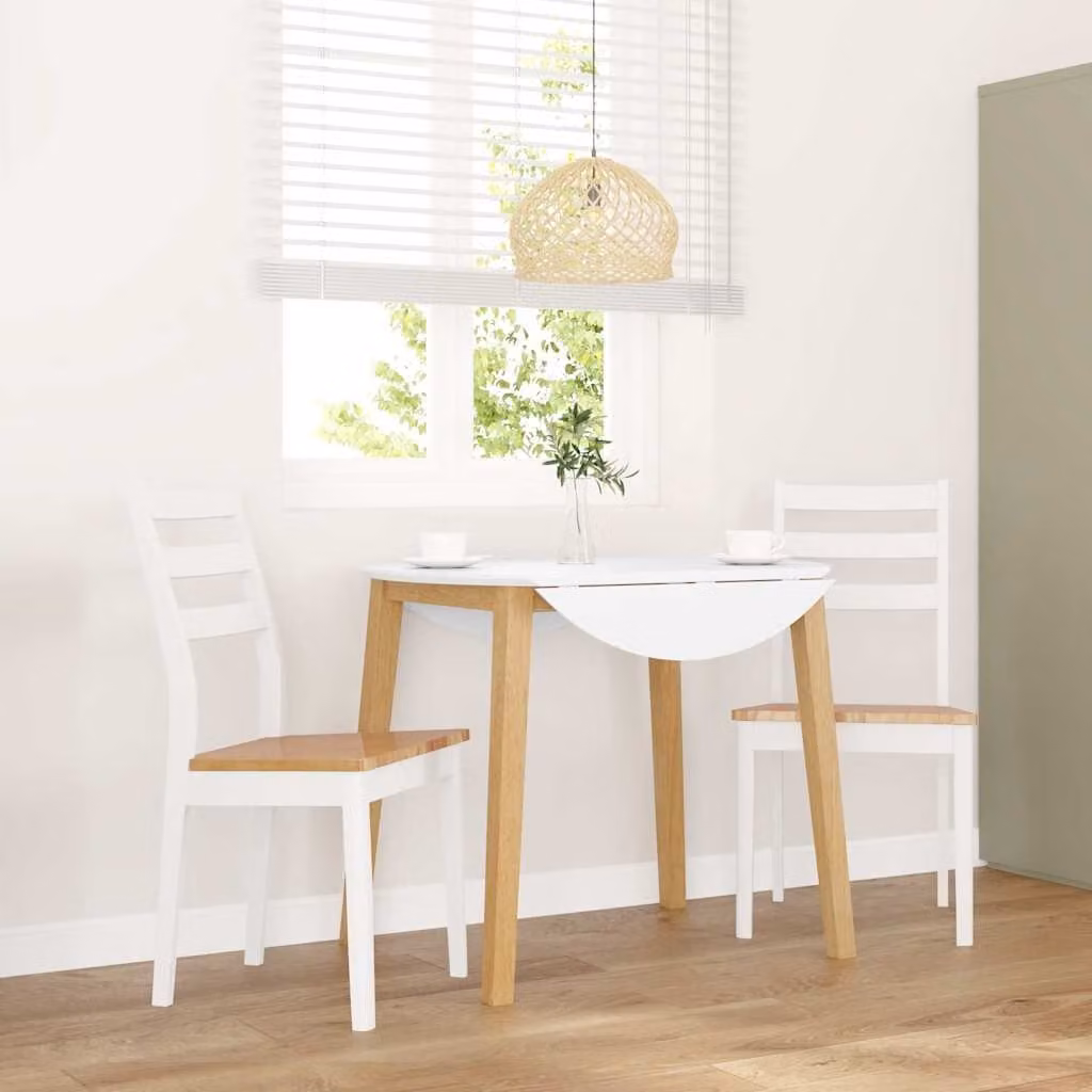Set di 2 sedie da pranzo vidaXL in legno di hevea bianco in stile scandinavo