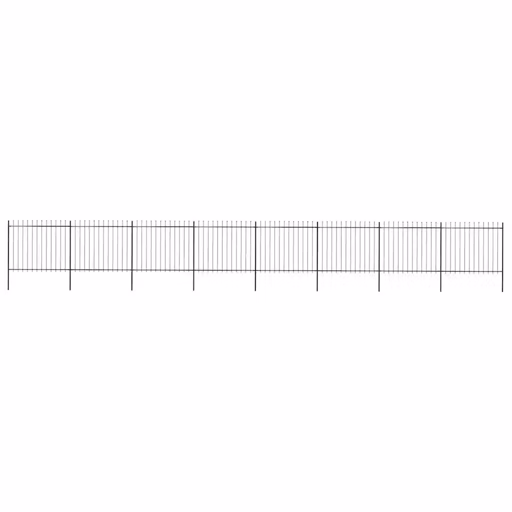 Recinzione da giardino vidaXL con punta a lancia in acciaio nero L: 1339 cm, H: 150 cm
