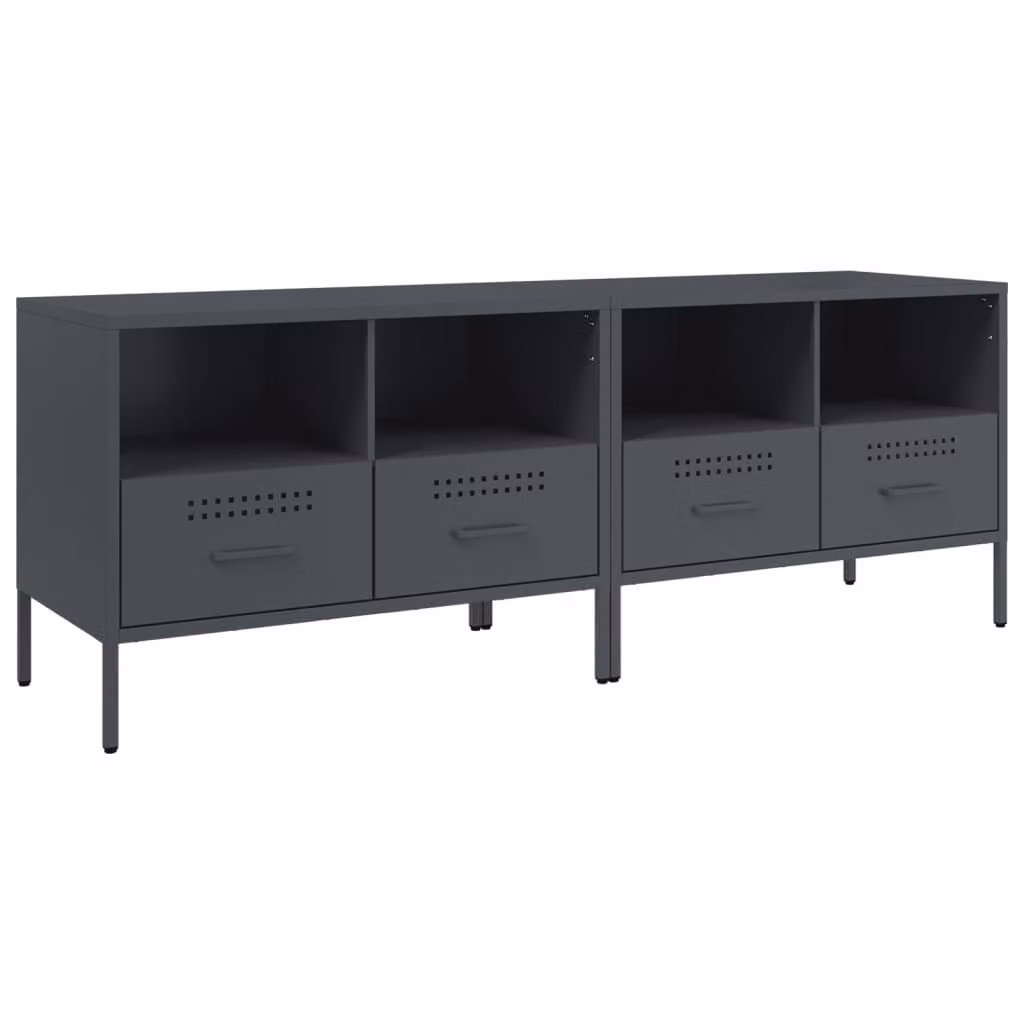 Mobili TV 2pz Antracite 68x39x50,5 cm in Acciaio