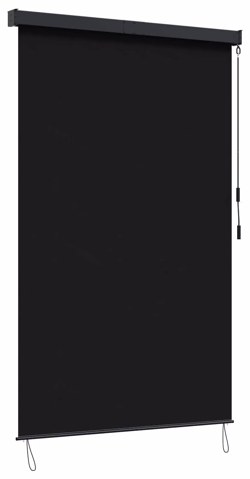 Tenda a rullo Nero 180 x 250 cm Tessuto e Alluminio