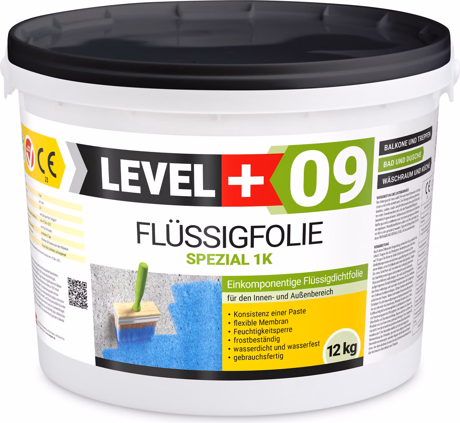 Pellicola sigillante 12 kg Pellicola liquida per bagni e balconi Impermeabilizzazione LEVEL+ RM09