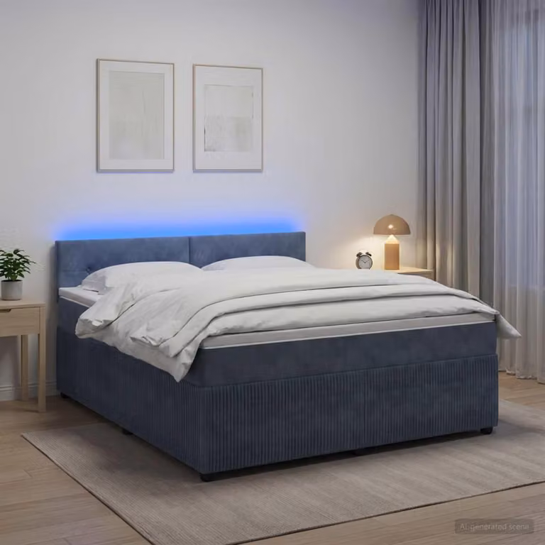 Maison Exclusive - Letto boxspring con materasso grigio scuro 140 x 190 cm velluto