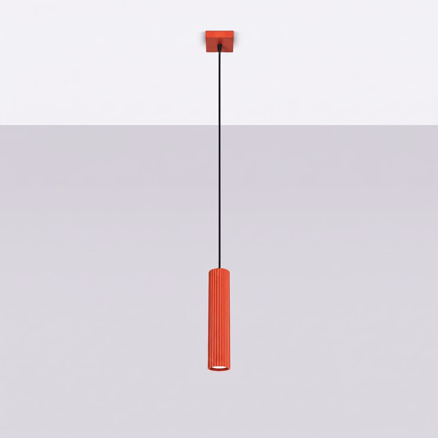 Lampada a sospensione KARBON 1 rossa 1xGU10 10W alluminio 118x8x8 cm Sollux Lighting