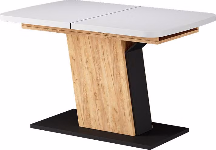 Tavolo da pranzo allungabile Vicco Fenaro Bianco/Rovere dorato 120-160 x 80 cm Allungabile, Model 56601