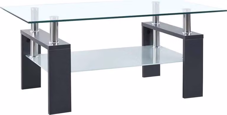 Tavolino Grigio e Trasparente 95x55x40 cm Vetro Temperato