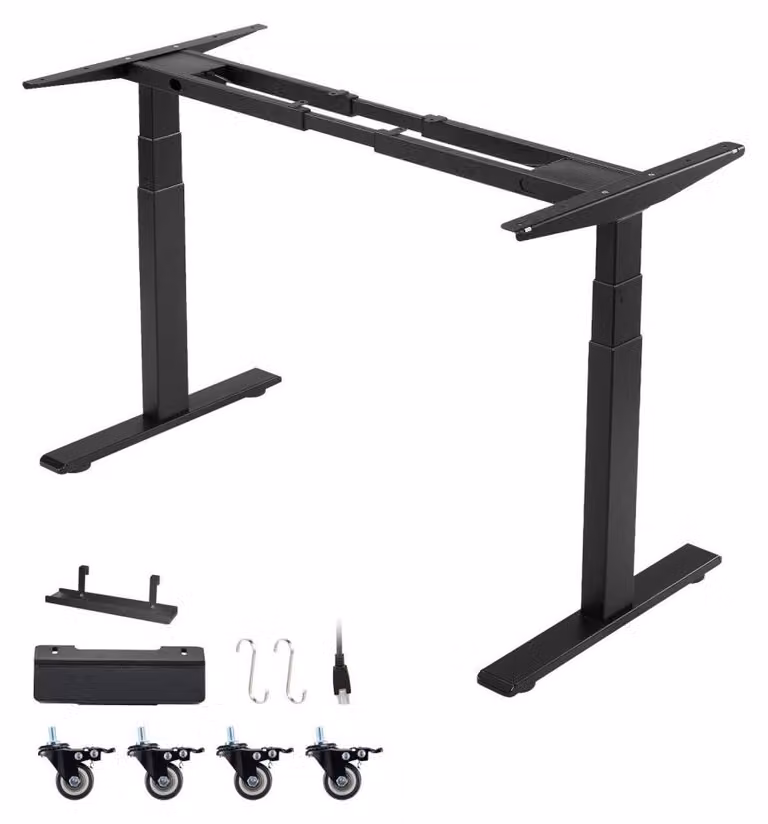 Struttura regolabile elettricamente - Altezza: 60-125 cm - Lunghezza: 101-180 cm - Acciaio nero