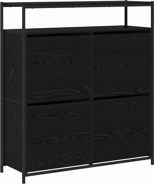 Scarpiera | Mobile per scarpe con lo scaffale Rovere Nero 100 x 34 x 112 cm