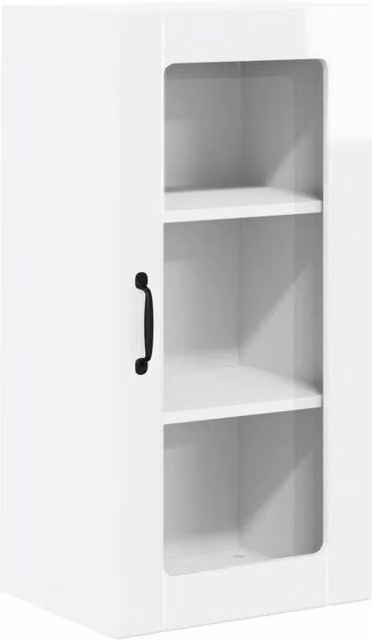 Armadio da cucina a parete contemporaneo con 3 ripiani 40 x 31 x 80 cm in legno multistrato bianco lucido 02_0054337
