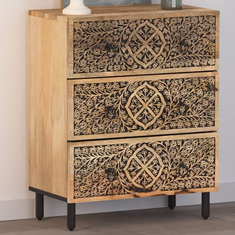 Credenza retro in legno di mango marrone vidaXL L: 60 cm, P: 33 cm, H: 75 cm