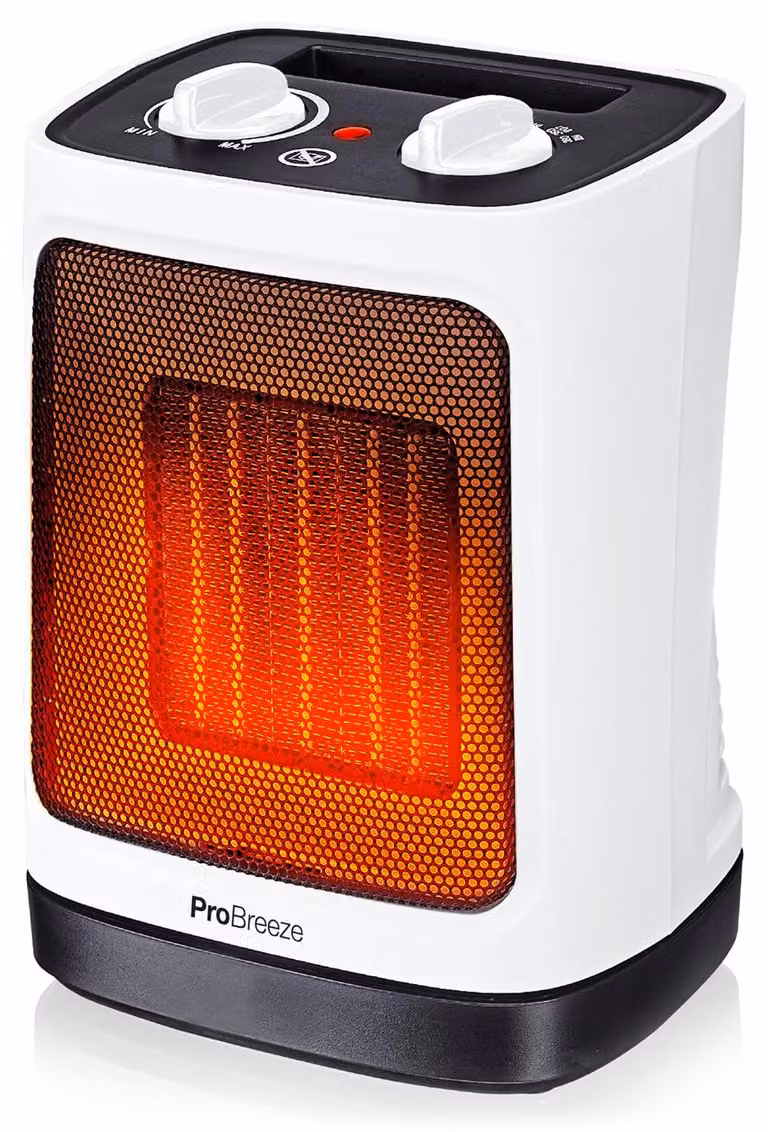 Stufetta elettrica Vetroceramica compatta - 2000 W - Dimensioni: 18,5 x 15,5 x 26 cm - Bianca - Riscaldamento elettrico