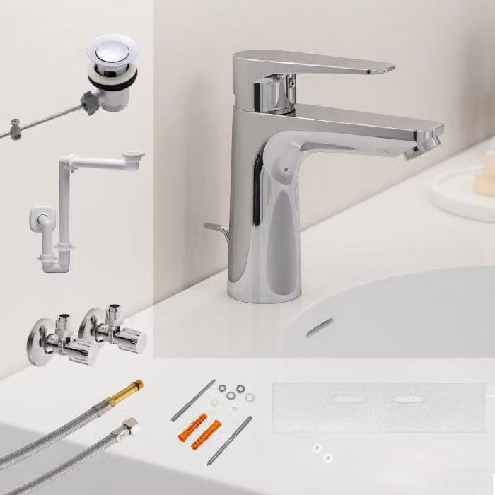 Kronenbach Radia 3.0: Set di montaggio e accessori per lavabo con mobile sottolavabo