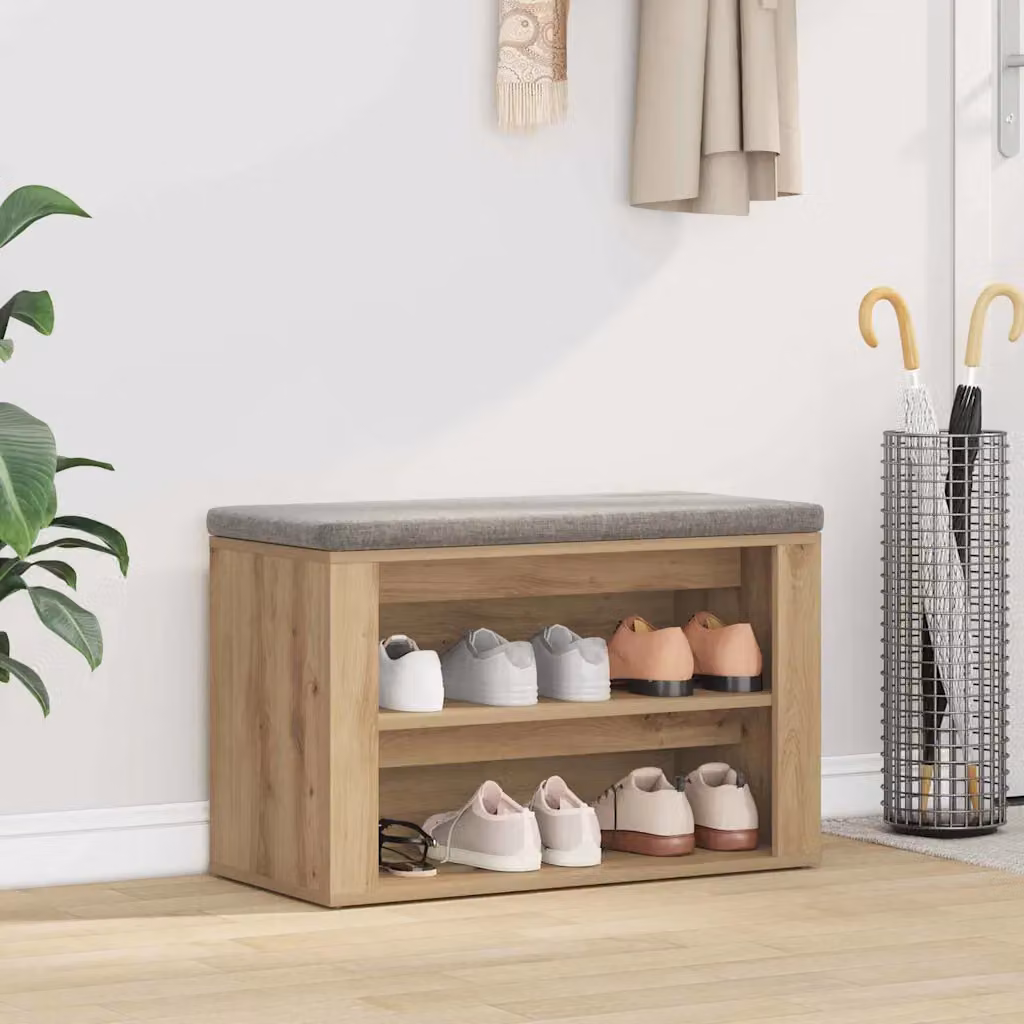 Scarpiera moderna vidaXL in legno ingegnerizzato marrone L 75 cm, P 35 cm, H 45 cm