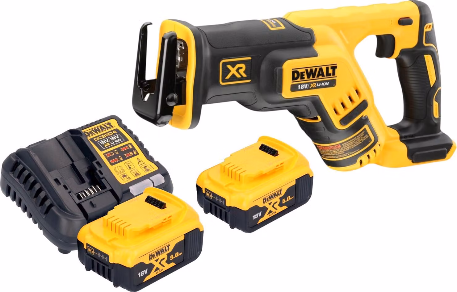 Sega a gattoparo a batteria DeWalt DCS 367 P2 18 V Brushless + 2 batterie 5,0 Ah + caricabatterie