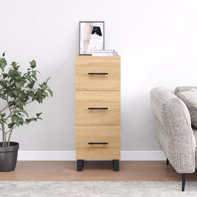 Credenza moderna vidaXL in legno Rovere Sonoma, colore beige e marrone, L/P/H: 34,5 x 34 x 90 cm