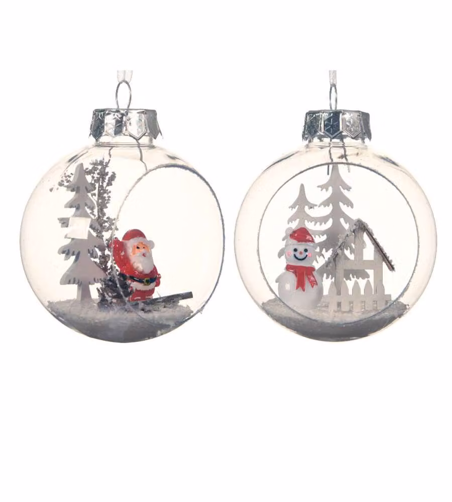 Decoris Pallina di Natale Infrangibile Trasparente Aperta - 8cm