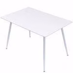 Tavolo da pranzo Emilia allungabile 120-150-180 x 80 cm, 4-10 persone, tavolo da cucina con struttura in metallo, effetto legno, colore: bianco