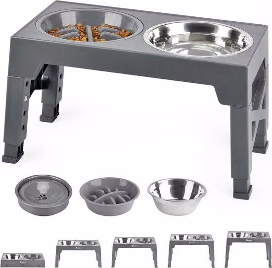 Cuccia per cani a 5 livelli - Funzione reclinabile RVS - Sistema anti-caduta - Cuccia resistente all'acqua - Regolabile in altezza