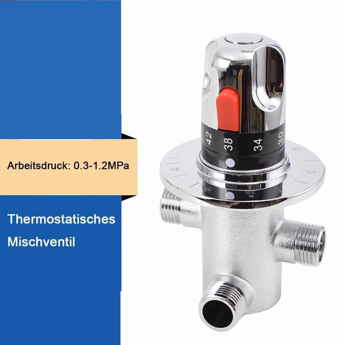 Valvola miscelatrice termostatica - Cartuccia termostatica - Temperatura dell'acqua costante - Ottone - Per doccia, bagno e cucina