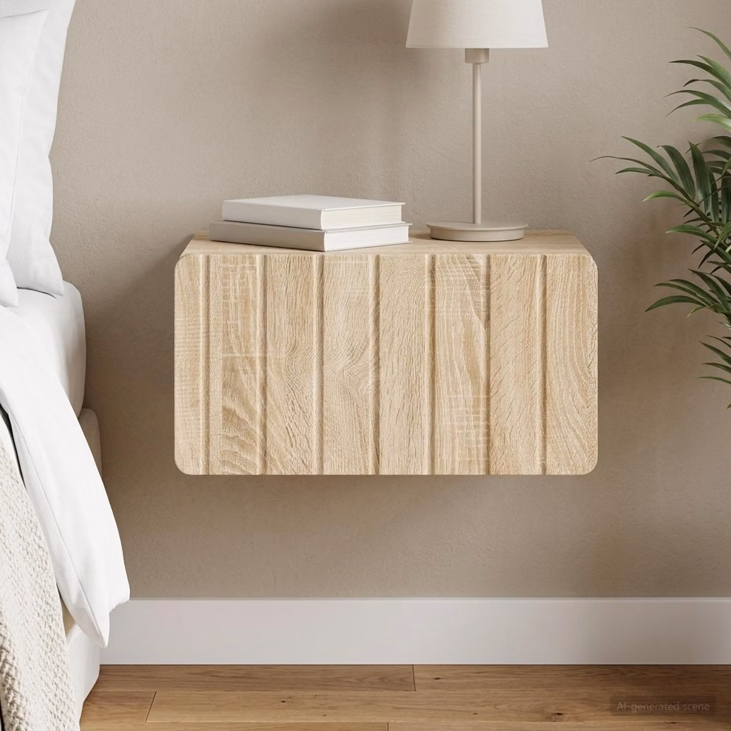 vidaXL Mobiletto da notte sospeso Rovere Sonoma L: 49 cm, P: 34,5 cm, H: 24 cm