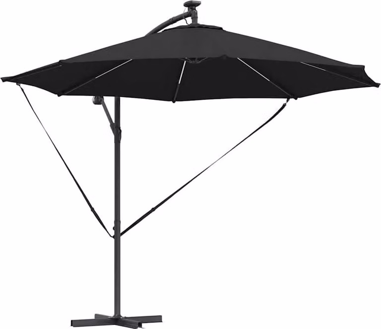 Ombrellone 294 x 294 x 248 cm Poliestere e Alluminio Nero