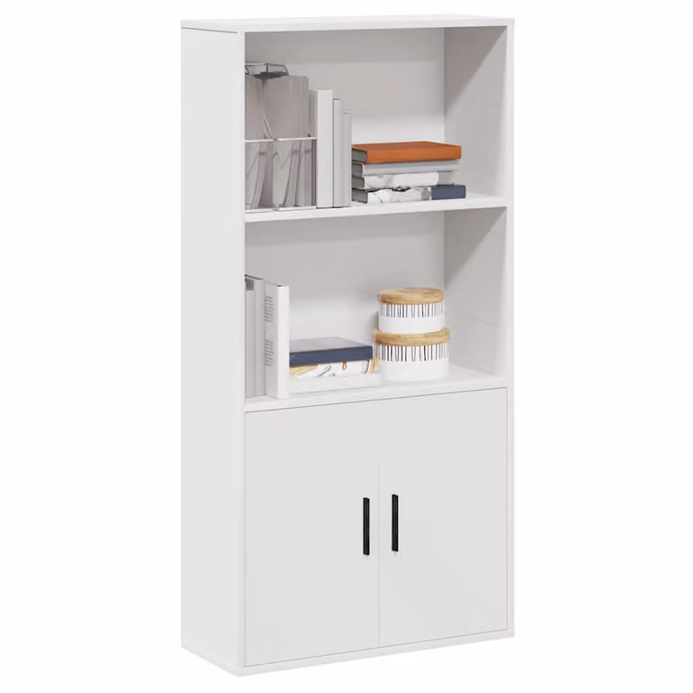 Libreria moderna vidaXL bianca in legno e MDF da appendere a parete L: 60 cm, P: 24 cm, H: 120 cm