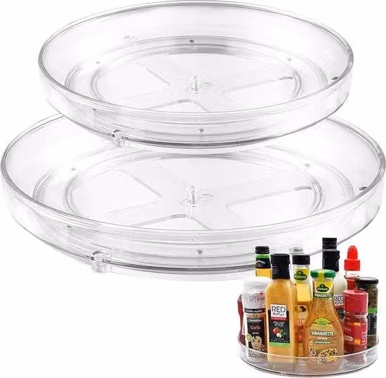 Scaffale girevole 27 cm x 23,5 cm, organizer da cucina, ruotabile a 360 gradi