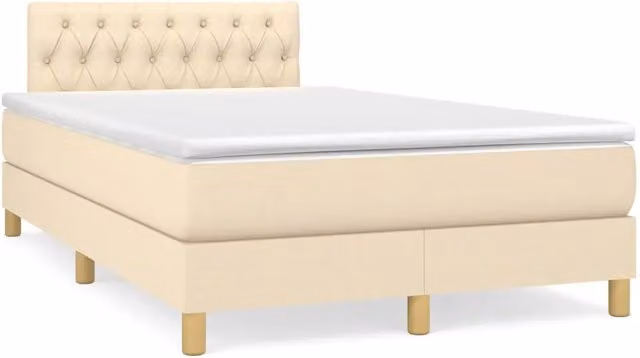 Letto Ibrido con Materasso a Molle vidaXL in Colore Beige e Bianco L/P/H: 193 x 120 x 88 cm