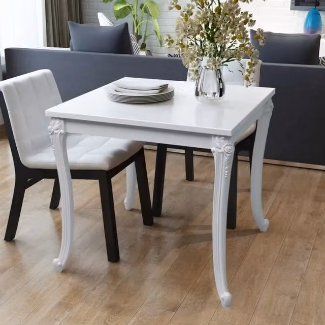 Tavolo da pranzo quadrato moderno vidaXL bianco lucido L/P/H: 80 x 80 x 76 cm