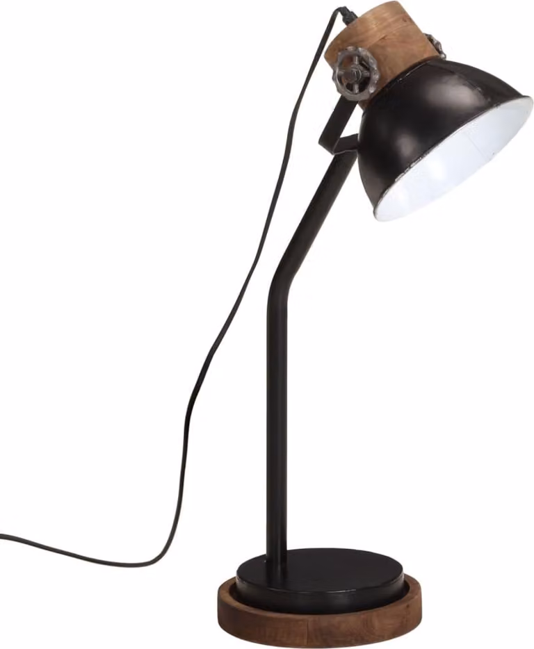 vidaXL Lampada da tavolo 25 W Nero 18x18x60 cm E27