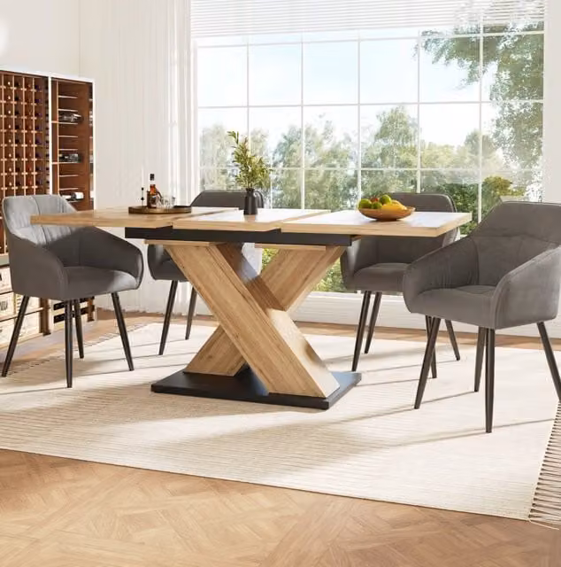 Tavolo da pranzo allungabile in MDF effetto legno 119-158,5 x 80 cm