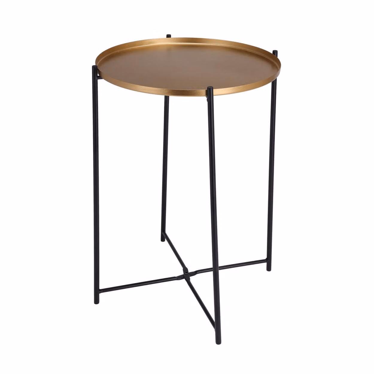 Tavolo d'appoggio con piano dorato 47 cm