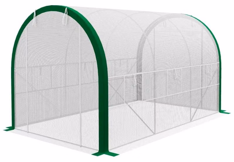 Serra a tunnel – Serra accessibile con porte a rullo e finestre di ventilazione | Colore: Bianco | Dimensioni: 210x358x210 cm