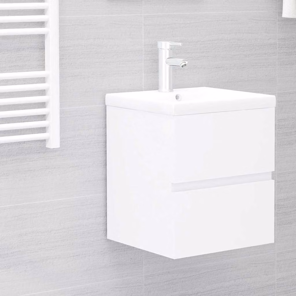 Mobile Lavabo Bianco Moderno vidaXL in Legno Multistrato L: 41 cm, P: 38,5 cm, H: 45 cm