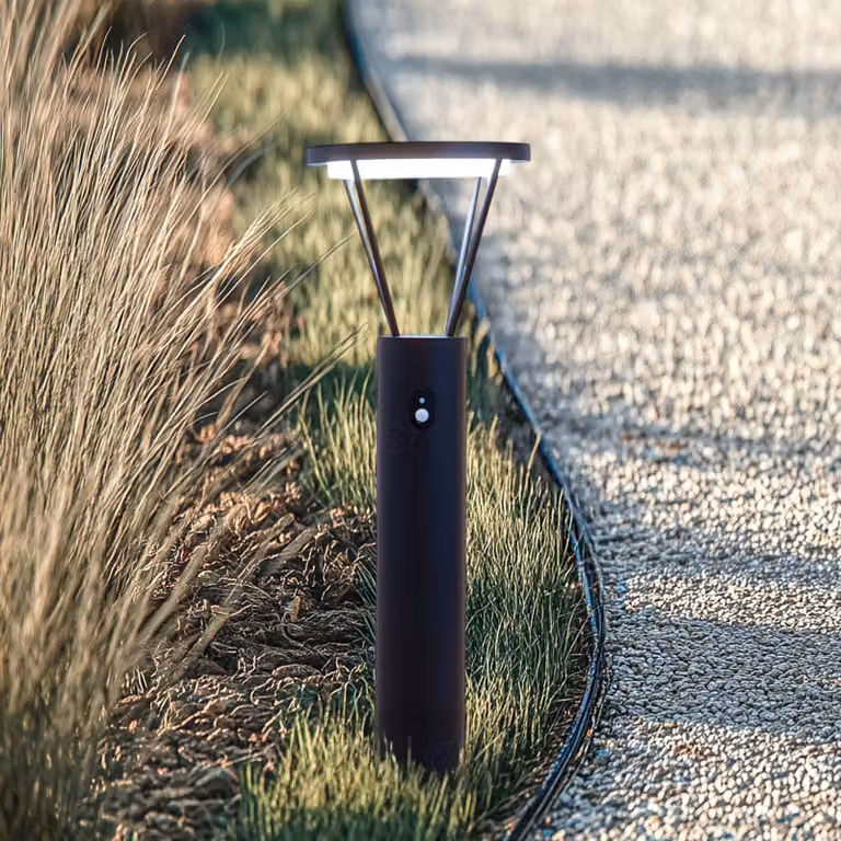 Lampada da giardino a LED e solare Lucande Elario, 80 cm, CCT, sensore Elario, Nero, Alluminio, Moderno, Lampade solari