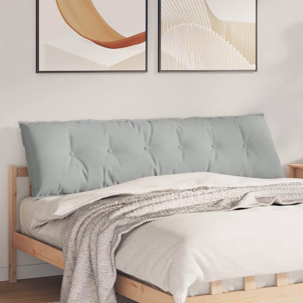 Cuscino per schiena vidaXL in velluto a coste grigio, L 180 x P 50 cm