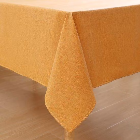 Runner da tavola in cotone idrorepellente, 140 x 140 cm, quadrato, impermeabile, giallo