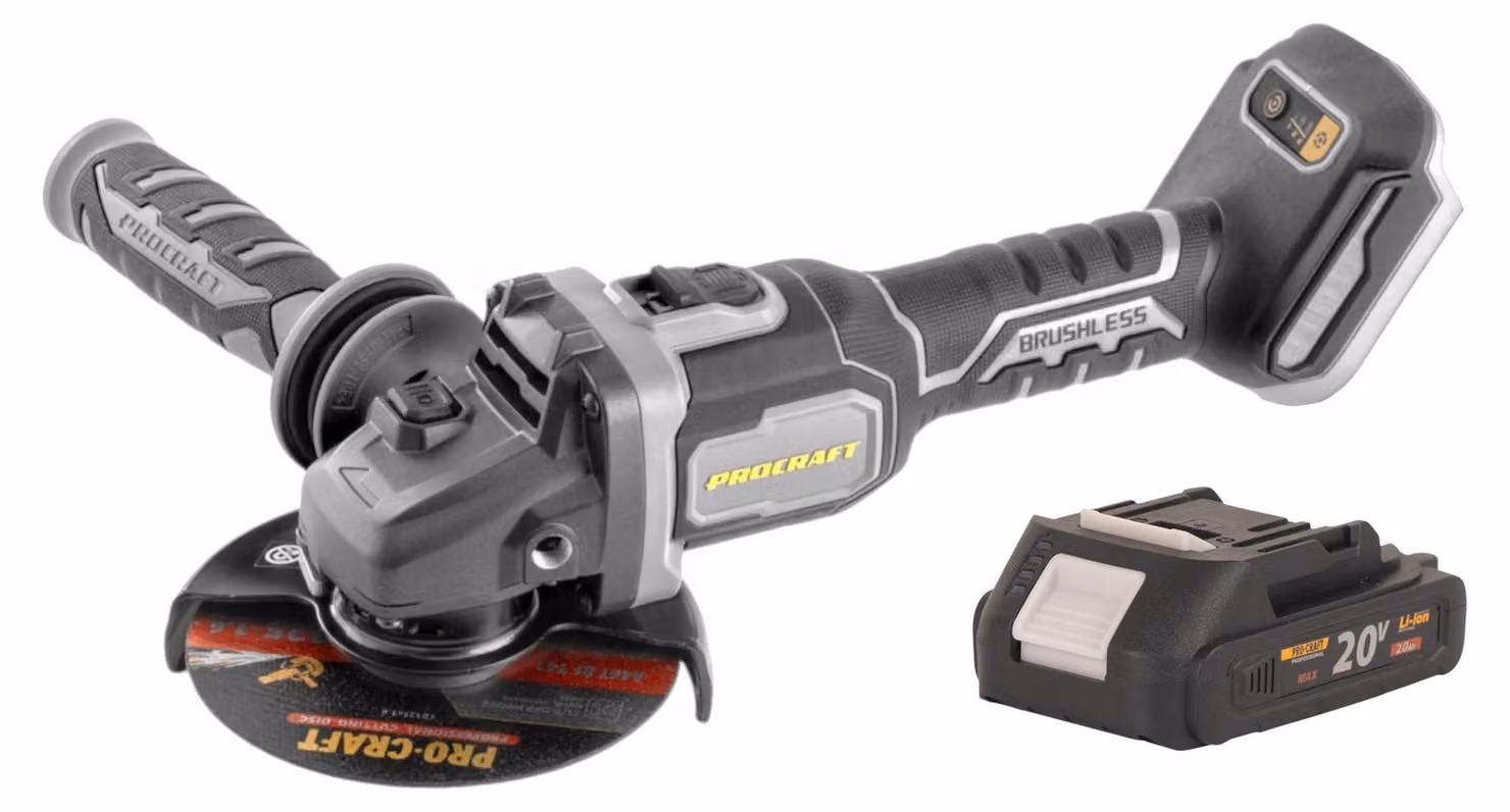 Smerigliatrice angolare a batteria Procraft Industrial AG125Bbb 20 V 125 mm Brushless + 1x batteria 2,0 Ah - senza caricabatteria