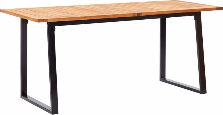 Set da Pranzo da Giardino 7 pz Nero in Polyrattan e Acacia