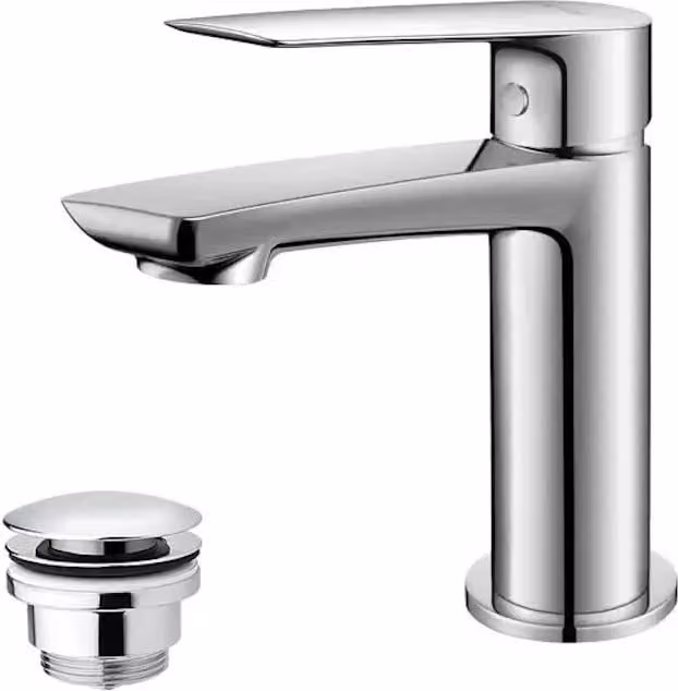 Rubinetto per lavabo con scarico a scomparsa cromo