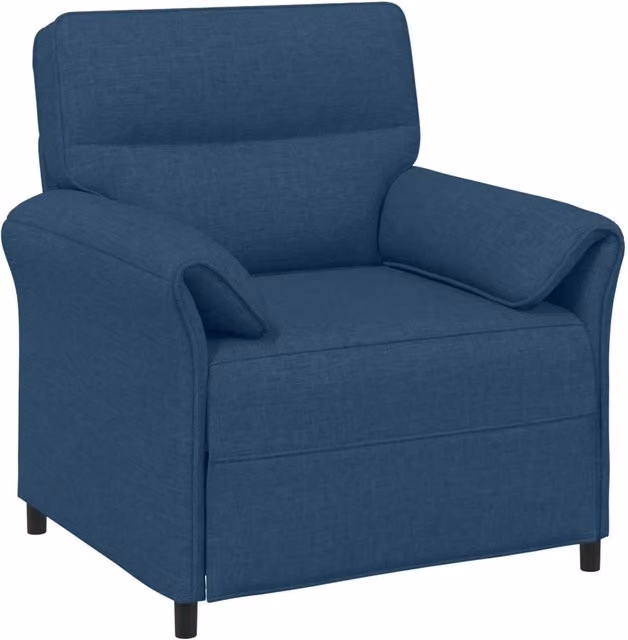 Divano moderno da soggiorno in tessuto con struttura in metallo disponibile in nero o blu – 1