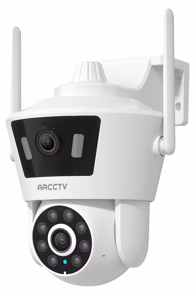 Telecamera di sicurezza, registrazione 24 ore su 24, 7 giorni su 7, 4 megapixel, connettività dual-band, visione notturna a colori, audio bidirezionale