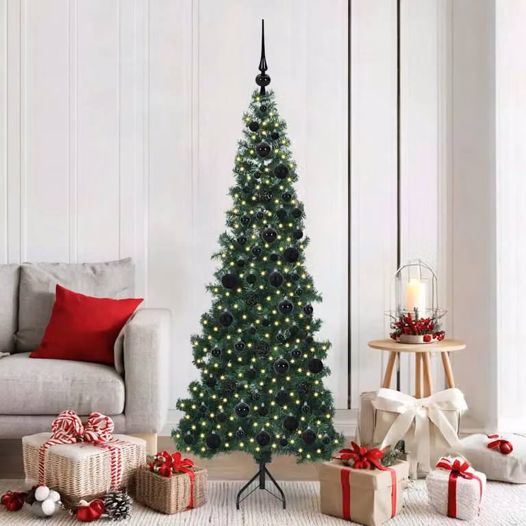 vidaXL Albero di Natale Artificiale Angolare con 300 LED Verde 180 cm