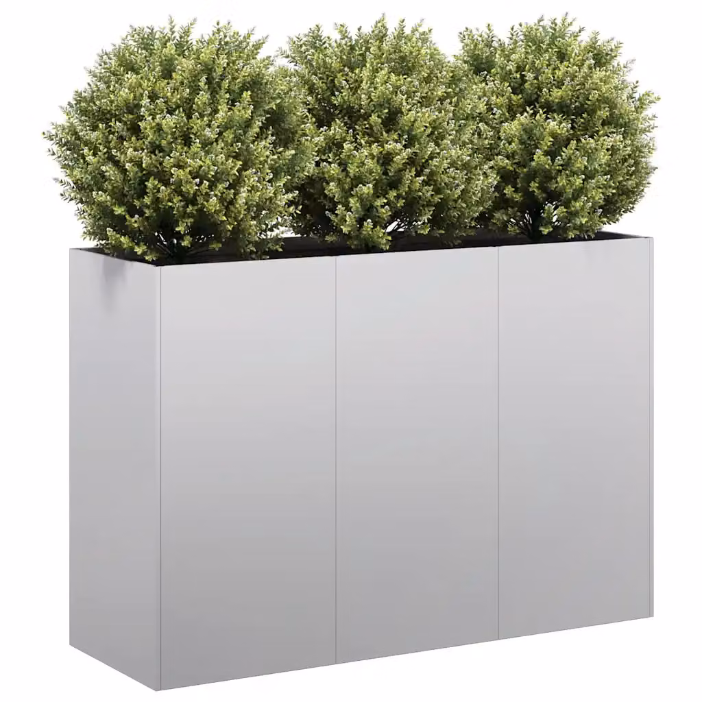 Fioriera a vasca rialzata vidaXL in acciaio zincato grigio L 120 cm x P 40 cm x H 80 cm