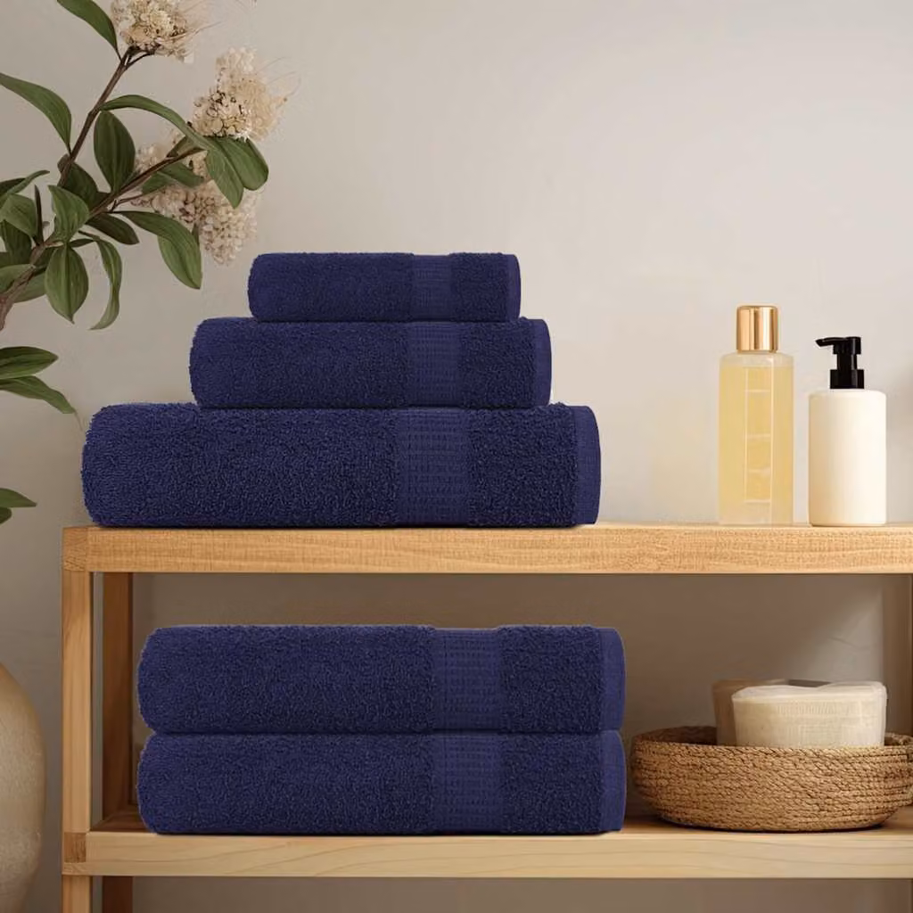 vidaXL Asciugamani per ospiti FROGN 10 pz Blu navy 30x50 cm 360 g/m²