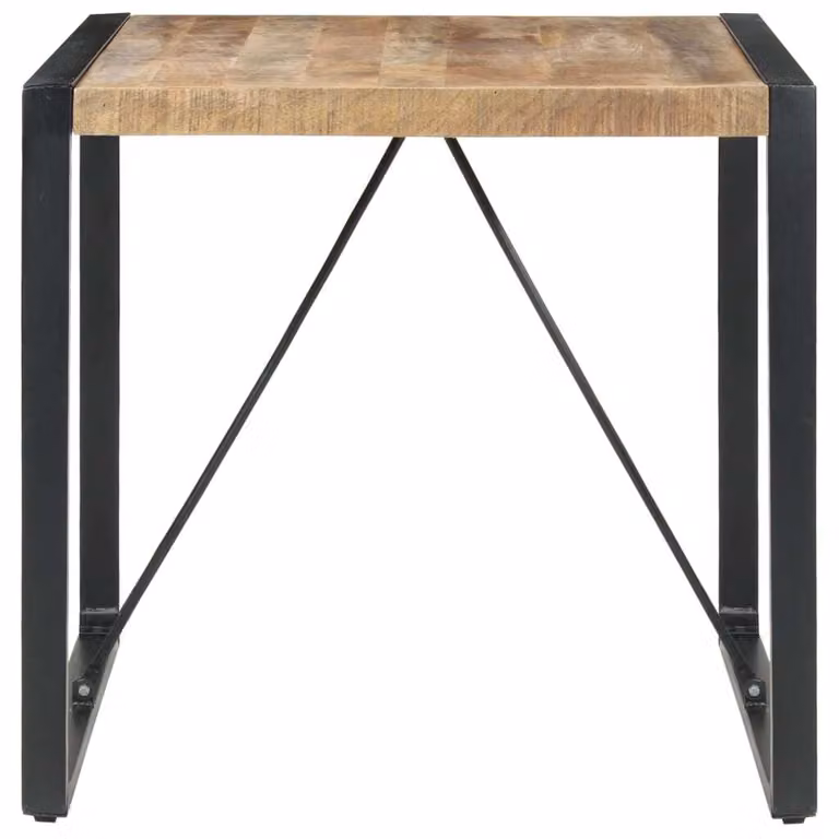 Tavolo da Pranzo 80x80x75 cm in Legno di Mango Grezzo
