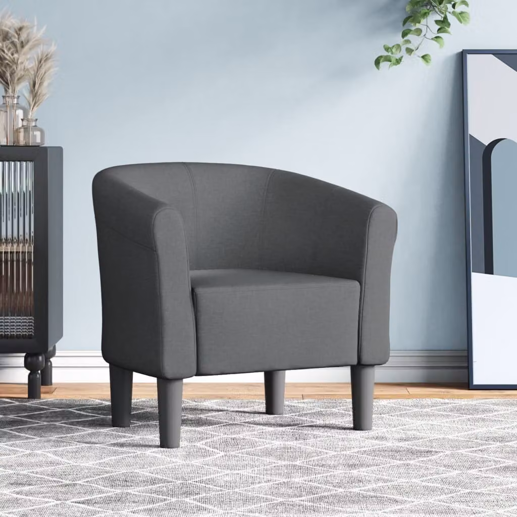 Maison Exclusive - Poltrona reclinabile, colore grigio scuro, rivestita in tessuto